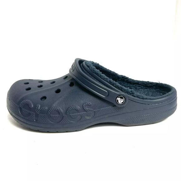 Crocs Mens Baya Lined Clog Navy 13 M